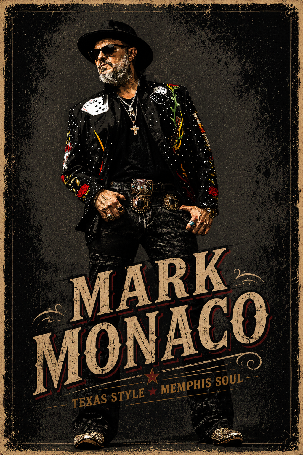 Mark Monaco - Texas Style • Memphis Soul 11 x 17 Poster - Black Jacket