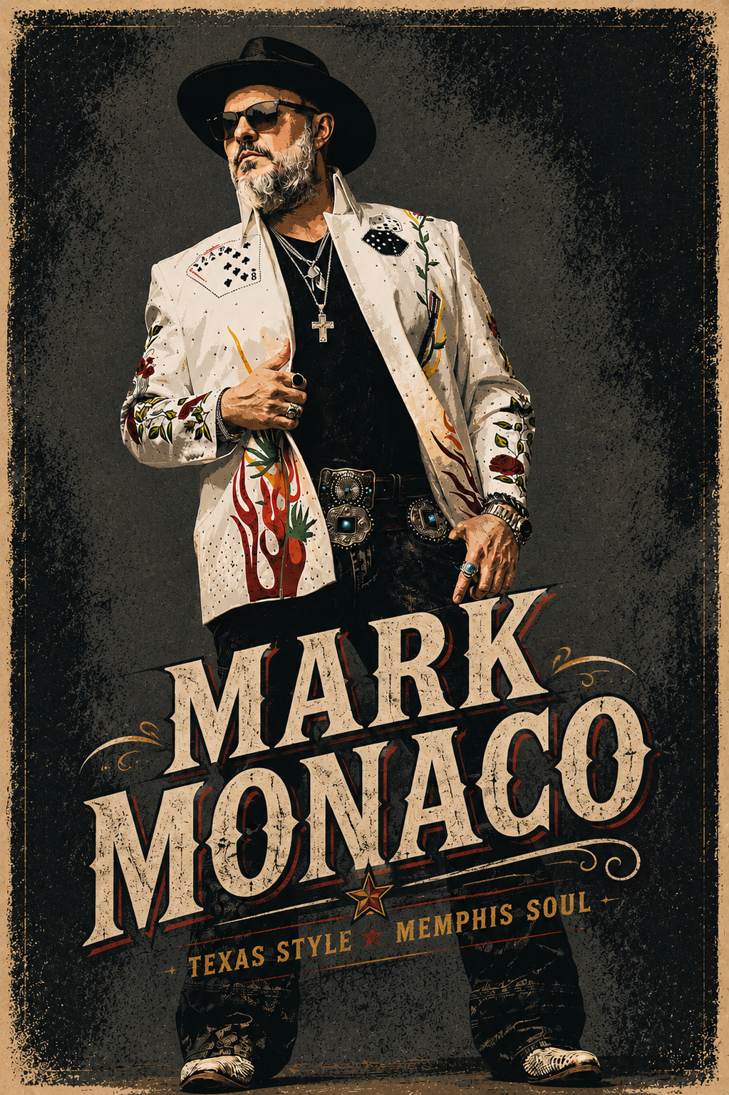 Mark Monaco - Texas Style • Memphis Soul 11 x 17 Poster - White Jacket